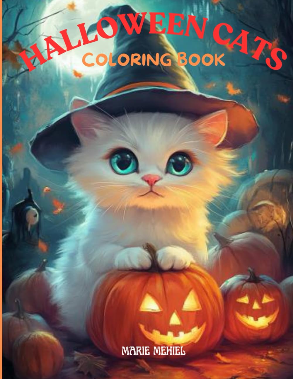 HALLOWEEN CATS COLORING BOOK: Get ready for a spooky Halloween adventure by coloring 50 images of mysterious and adorable cats.