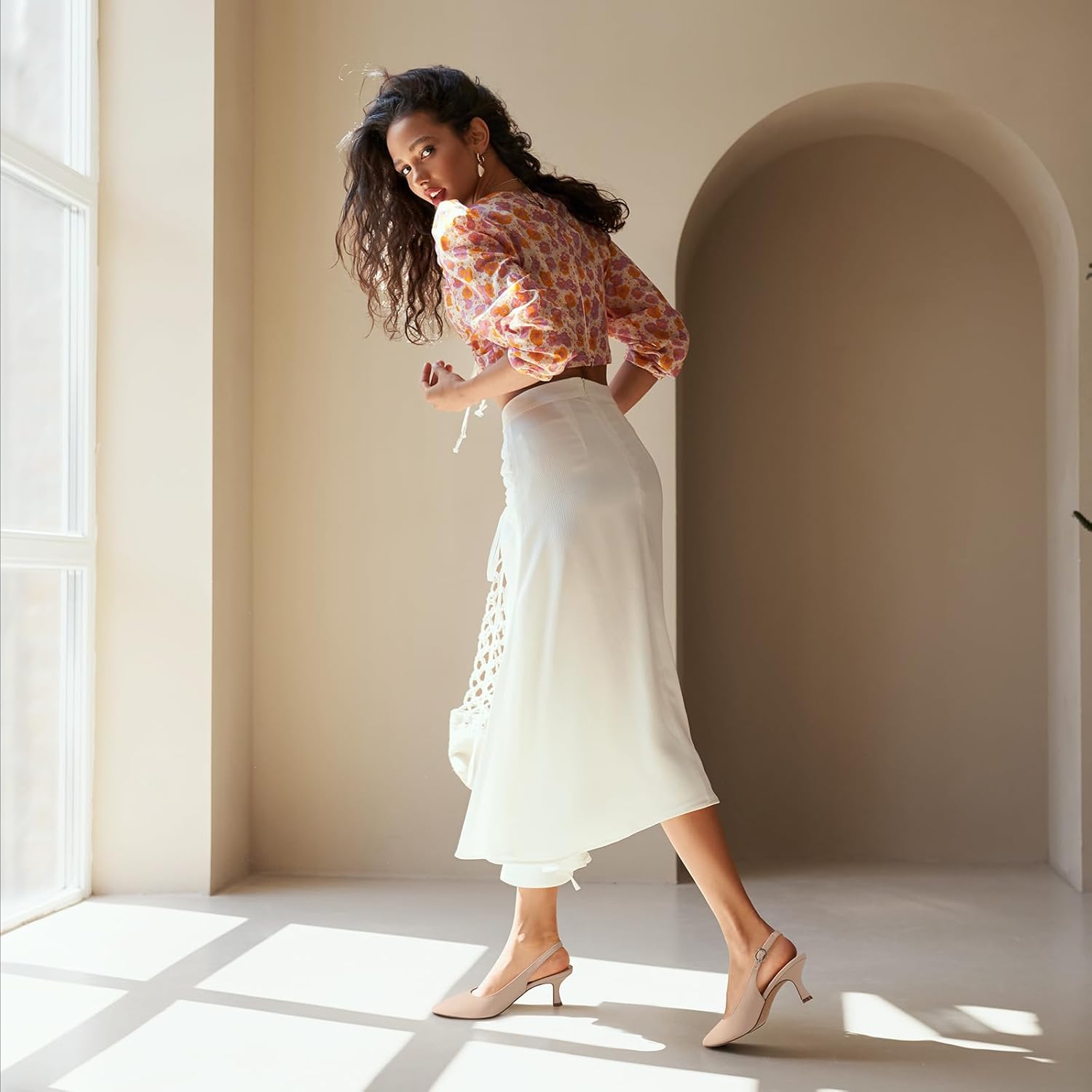 Ankis Women's Slingback Kitten Heels Closed Pointed Toe Pumps Dress Shoes Party Wedding Casual 2.5inch - Image 3