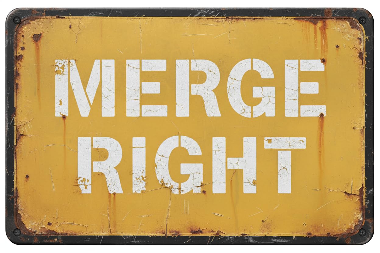 Wall Decor Merge Right - Traffic Sign Metal Sign 8x12Inch Clear Signage For S, Fences Vintage Signs Aluminum Plates Printed