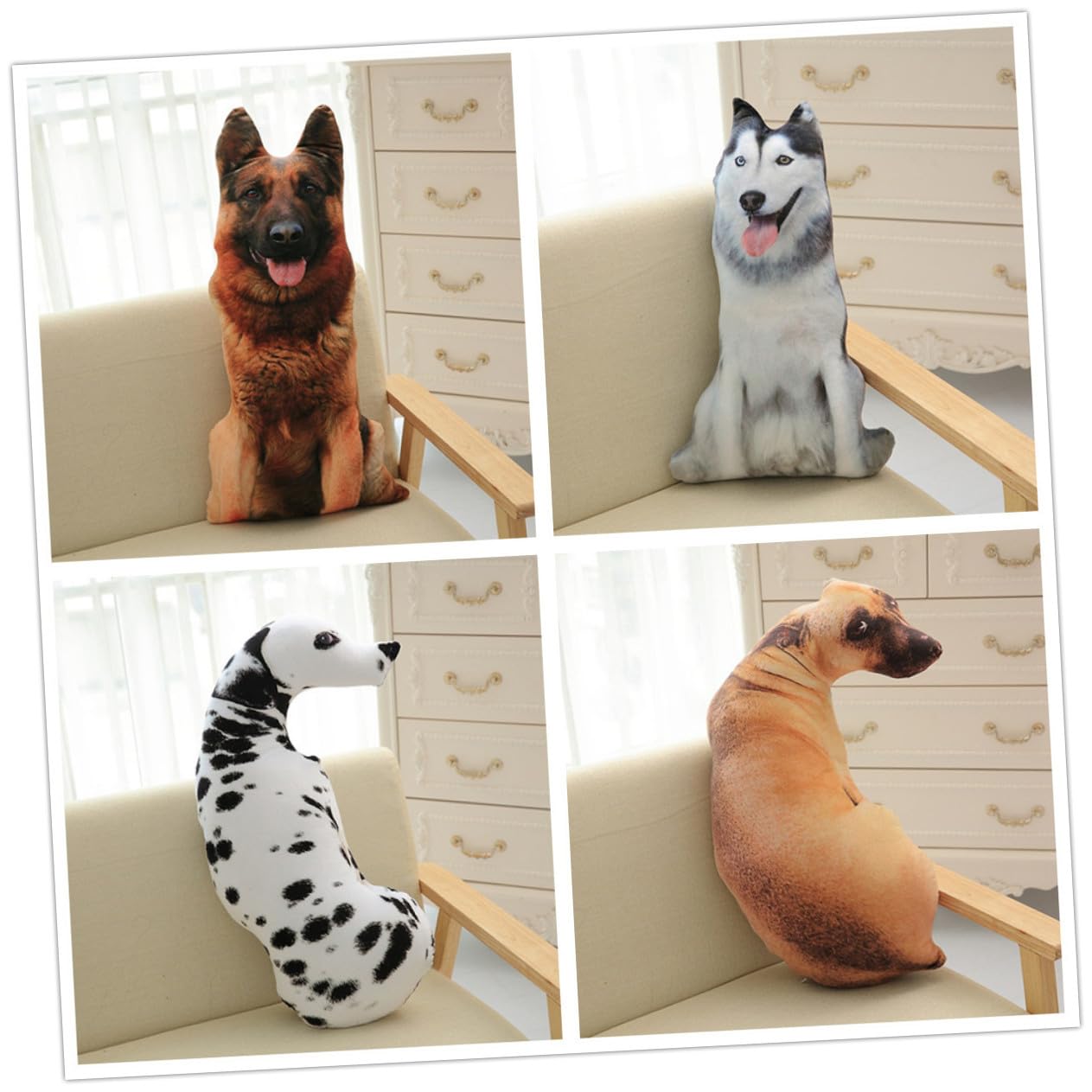 YARNOW 2 Cuscino Cane Simulazione Morbido Peluche Imbottitura PP Supporto per Letto Auto e Ufficio Decorazione Creativa e Regalo per
