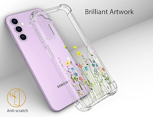 Miniatura 3 de Funda compatible con Samsung Galaxy S23 Plus, bonita funda transparente para mujeres y niñas, S23+ diseño transparente de diseñador (ramo de flores