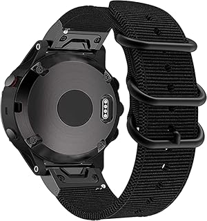 EANWireless for Fenix 7S/6S/5S Bands Nylon 20mm Women Men Replacement Bracelet,Breathable Woven Wristband Strap Compatible for Garmin Fenix 6S Pro/Sapphire,Fenix 5S Plus, Black