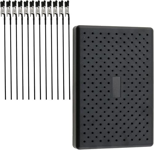 Base de soporte de pintura con clip de cocodrilo DGZZI para pintura y 12 barras de clip de cocodrilo con cubierta de goma para aerógrafos, piezas de