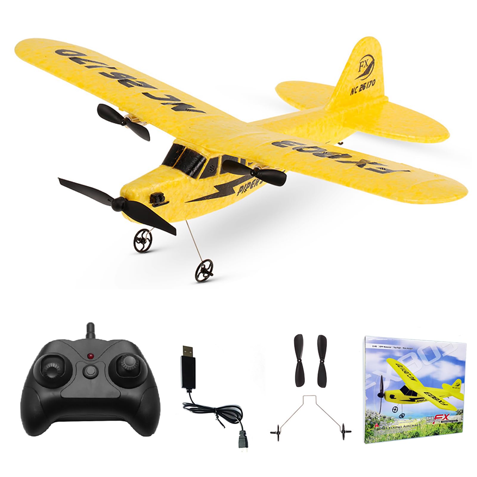 Goolsky FX-803 Remote Control Airplane RC Airplane, RC Plane Glider Ready to Fly, 2.4G 2CH 300mm Fixed Wing Radio Controlled Plane Aircraft RTF Gift for Boys Girls