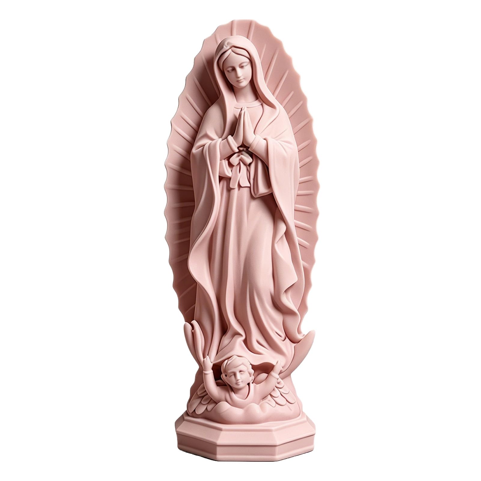 matumou Virgin Mary Statue, Religious Resin Sculpture, Blessed Holy Mother Figurine for Catholic Home Desk Decor