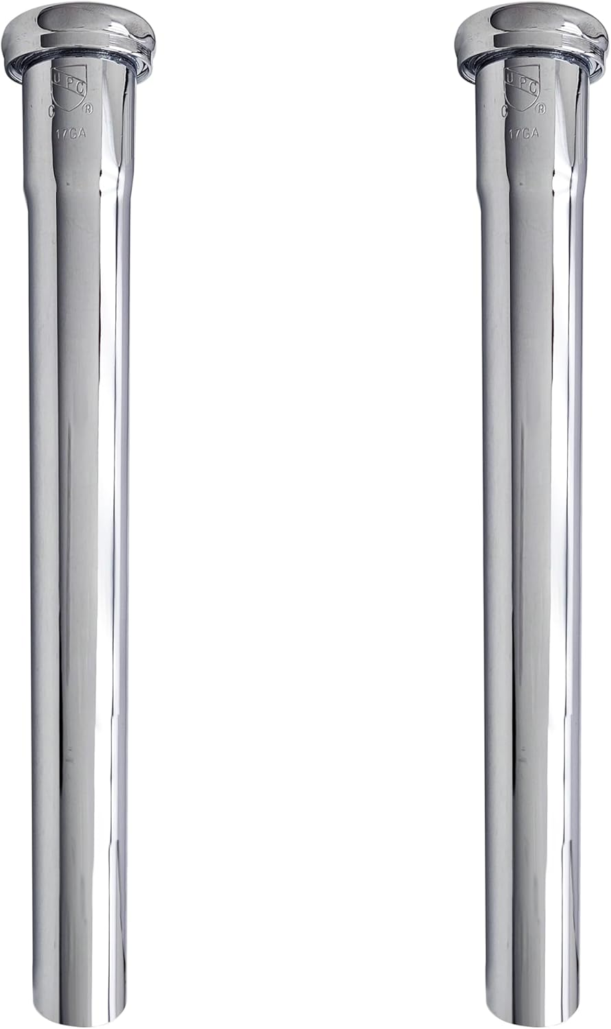 Westbrass D423-2-62 1-1/2" x 12" Slip Joint Extension Tube, Matte Black (2-Pack)