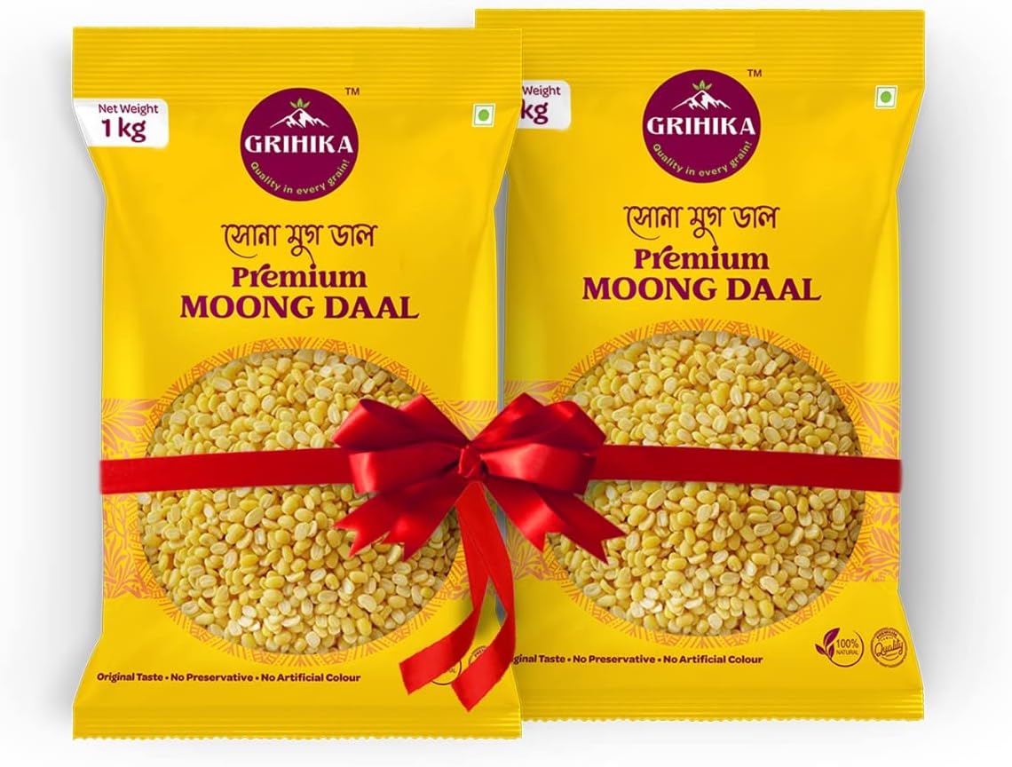GRIHIKA PREMIUM MOONG DAAL (SONA MOONG) 1Kg (Pack of 1)