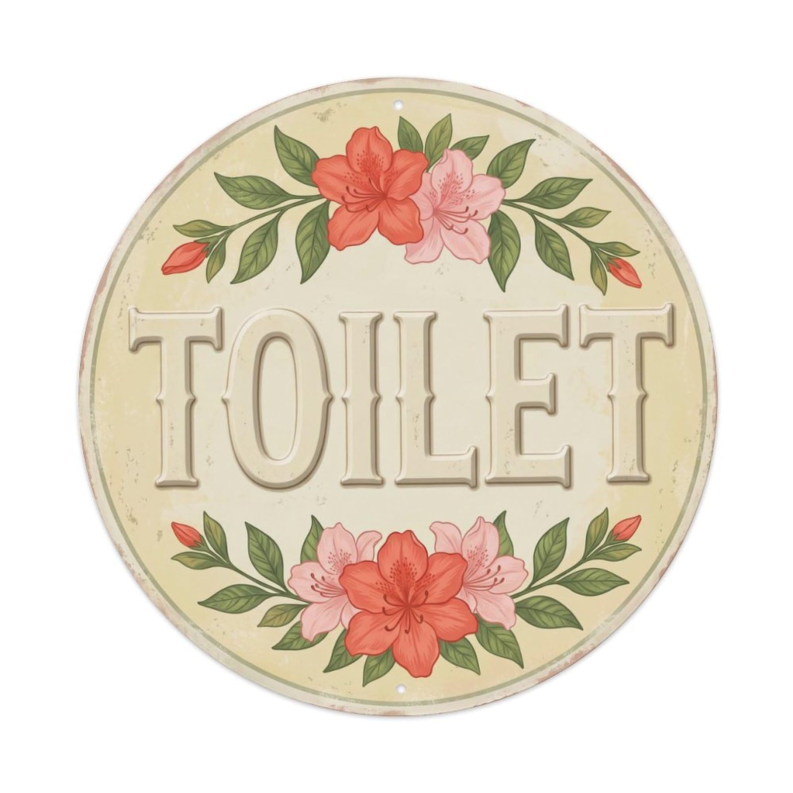 Okahys 8X8inch(20X20cm) Toilet(Wc) Signage Azalea Vintage Metal Tin Sign
