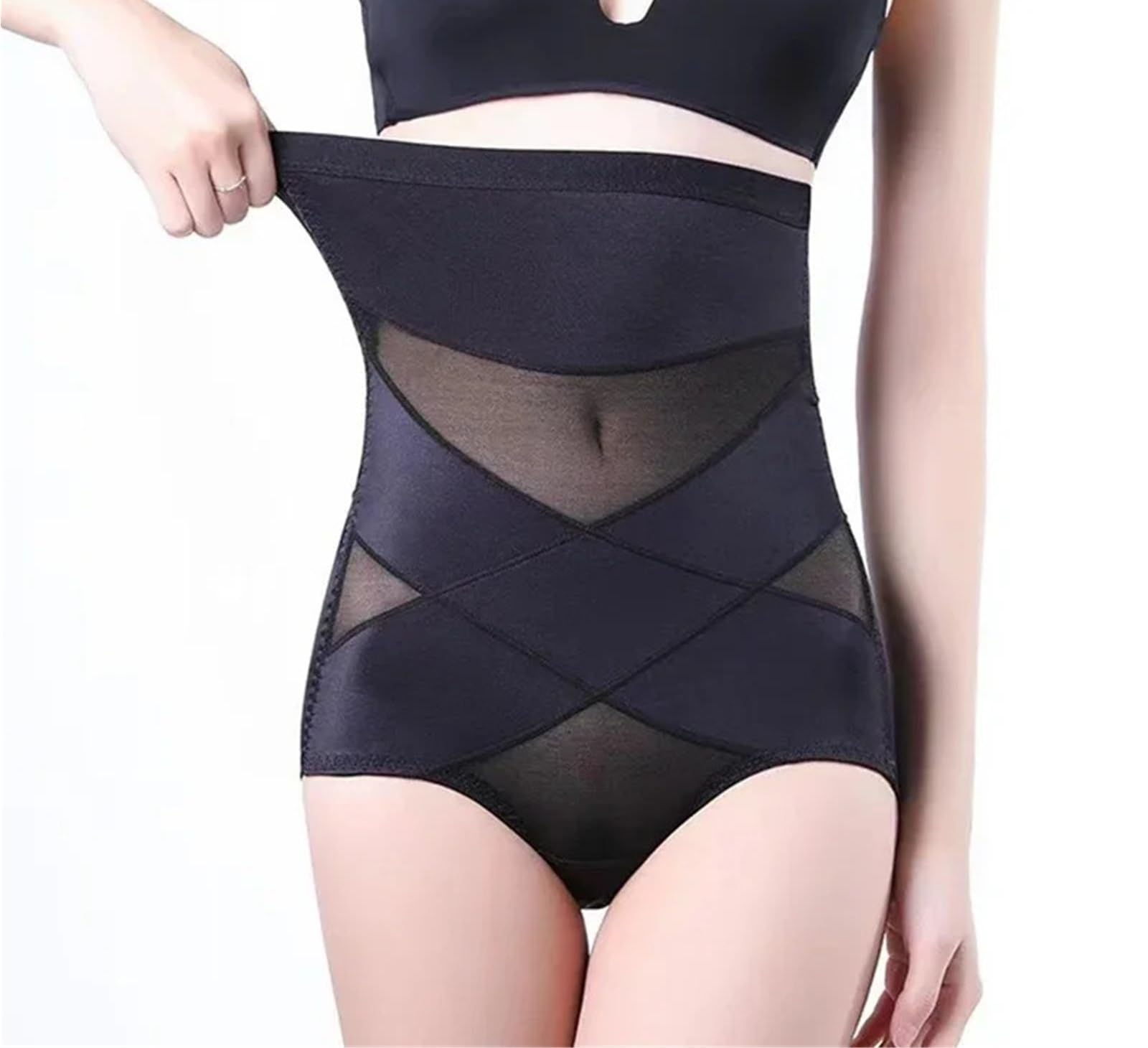 Pancera Contenitiva 2PCS Donne Butt Lifter Shapewea Briefsr Tummy Control Donna Vita Alta Trainer Bodyshaper Mutandine Corsetto Addome Intimo Modellante(Black,M 40-48kg)