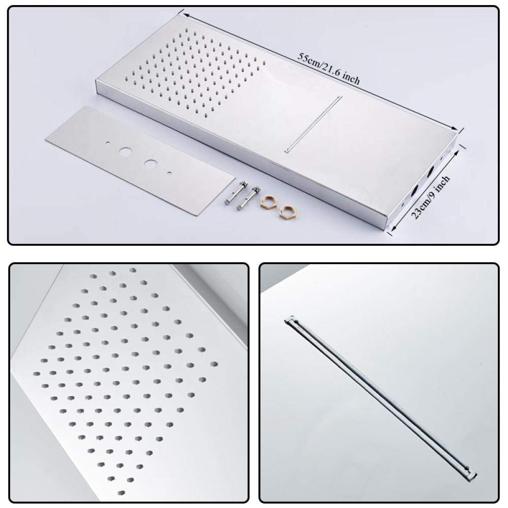 Rubinetto per doccia Display digitale Doccia a pioggia Miscelatore per acqua calda e fredda Miscelatore per doccia con schermo LCD da bagno-Cromo