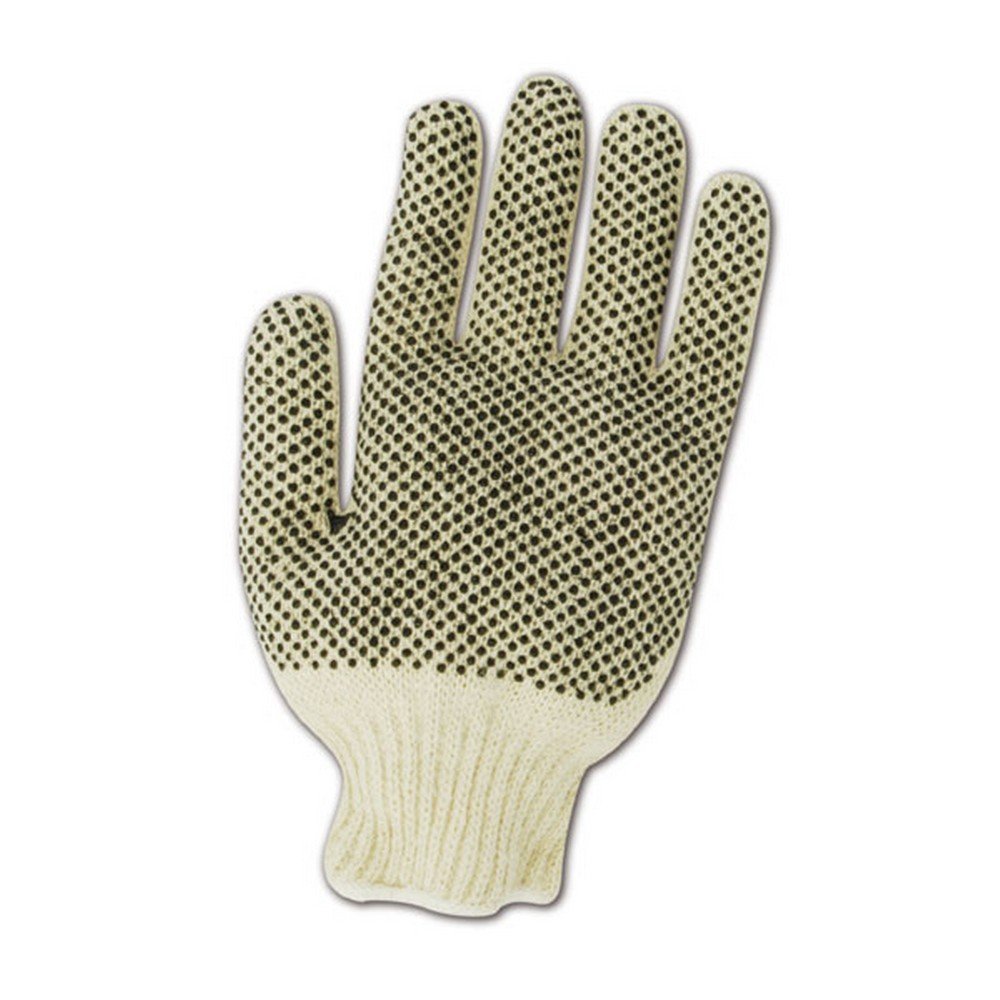 Magid Multimaster T936 algodón/poliéster guante, doble cara plástico Dots, 10 cm de largo, Mens, blanco, 12