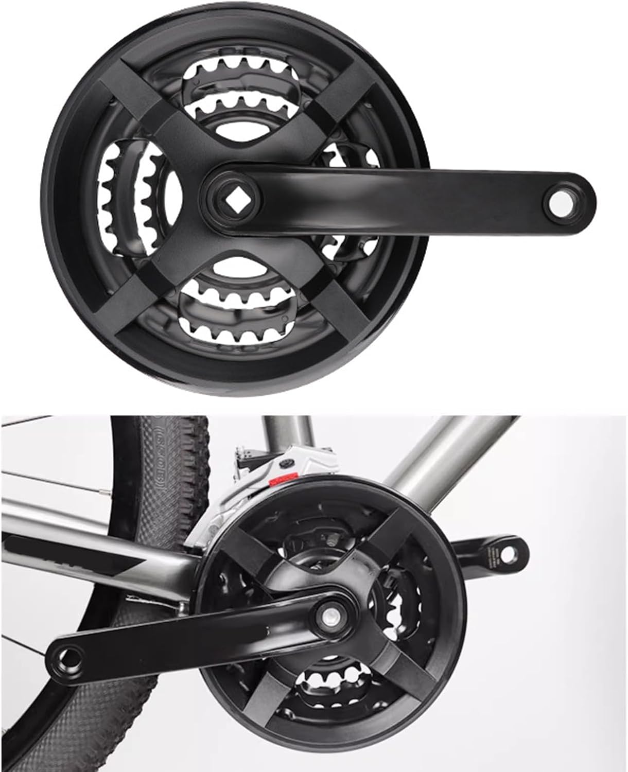 マウンテンバイク クランクセット スピードギア スクエアテーパー 軽量 クランクアーム さまざまなバイクモデル用 簡単にクランクセッ