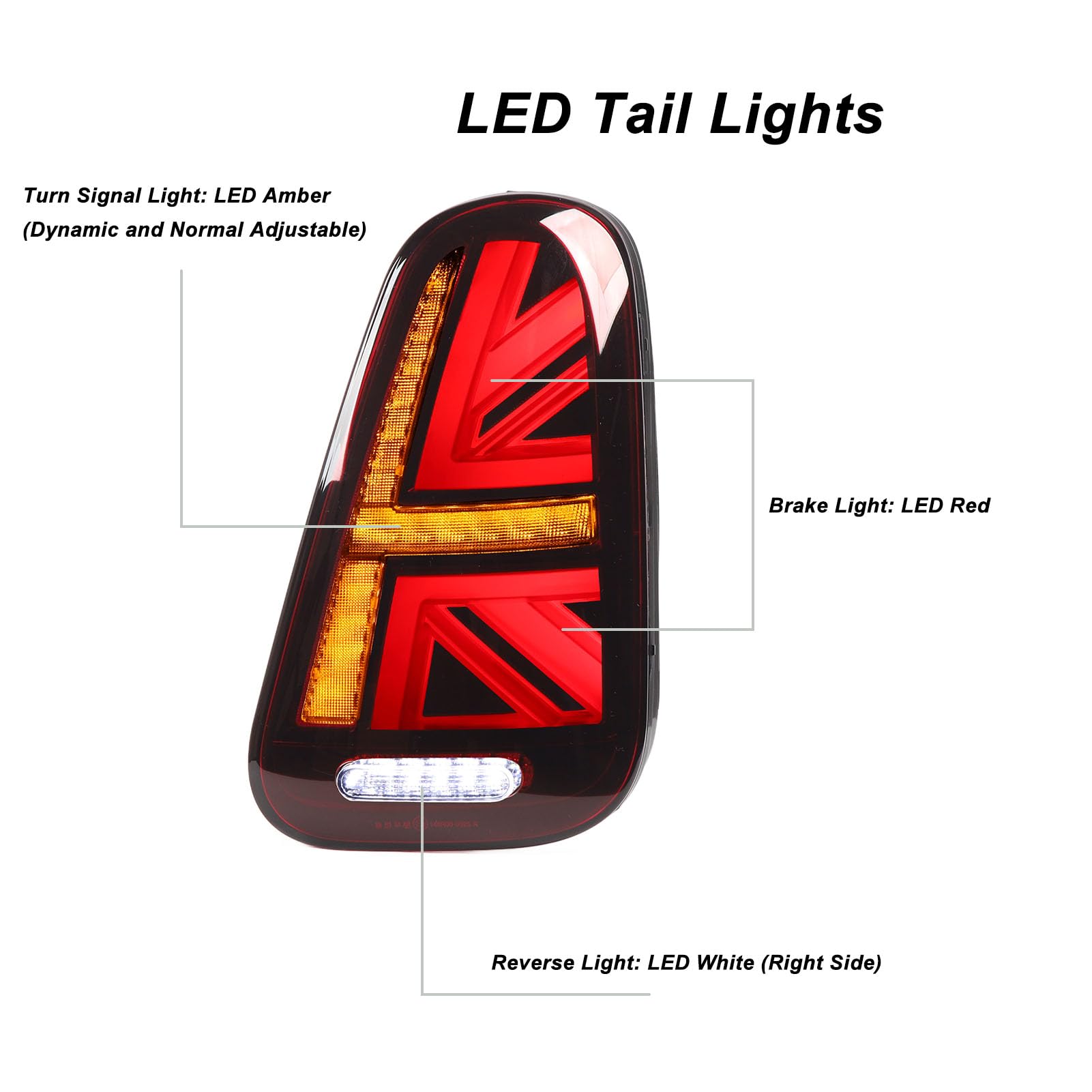 Amazon.co.jp: Torvex LED テールライト、ユニオンジャック リアランプ