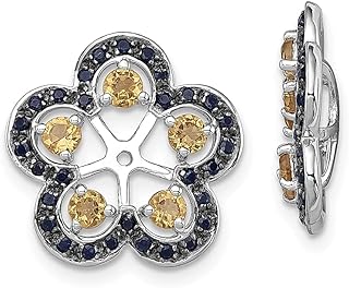 Brincos de prata esterlina 925 amarelo citrino preto safira pedra do mês de novembro joias finas para mulheres presentes para ela, Cristal Pedra Cristal Pedra Safira, Citrino Safira