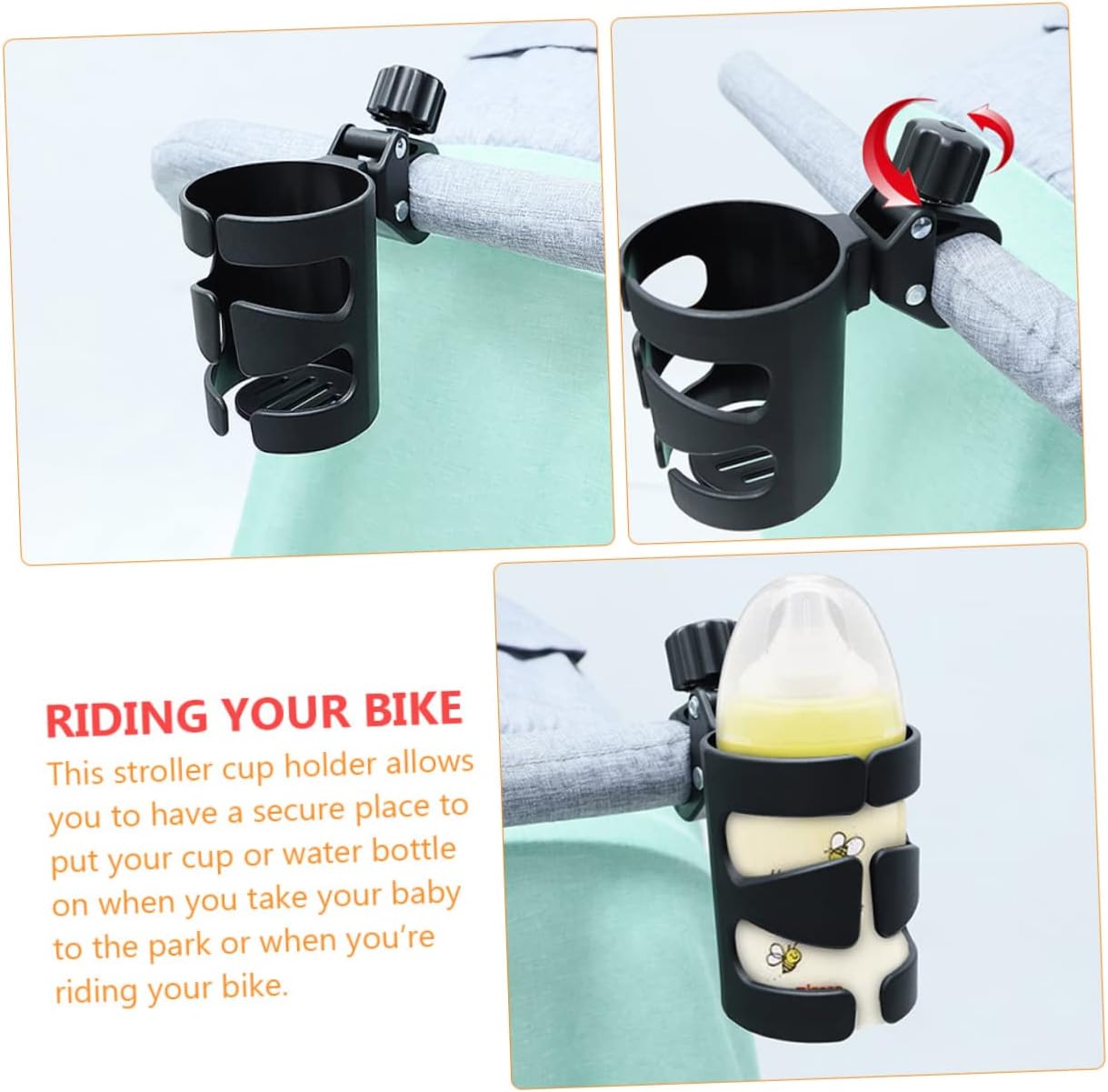 3pcs Bottle Storage Rack Stroller Cup Holder Clamp Tumbler Organizer for Stroller