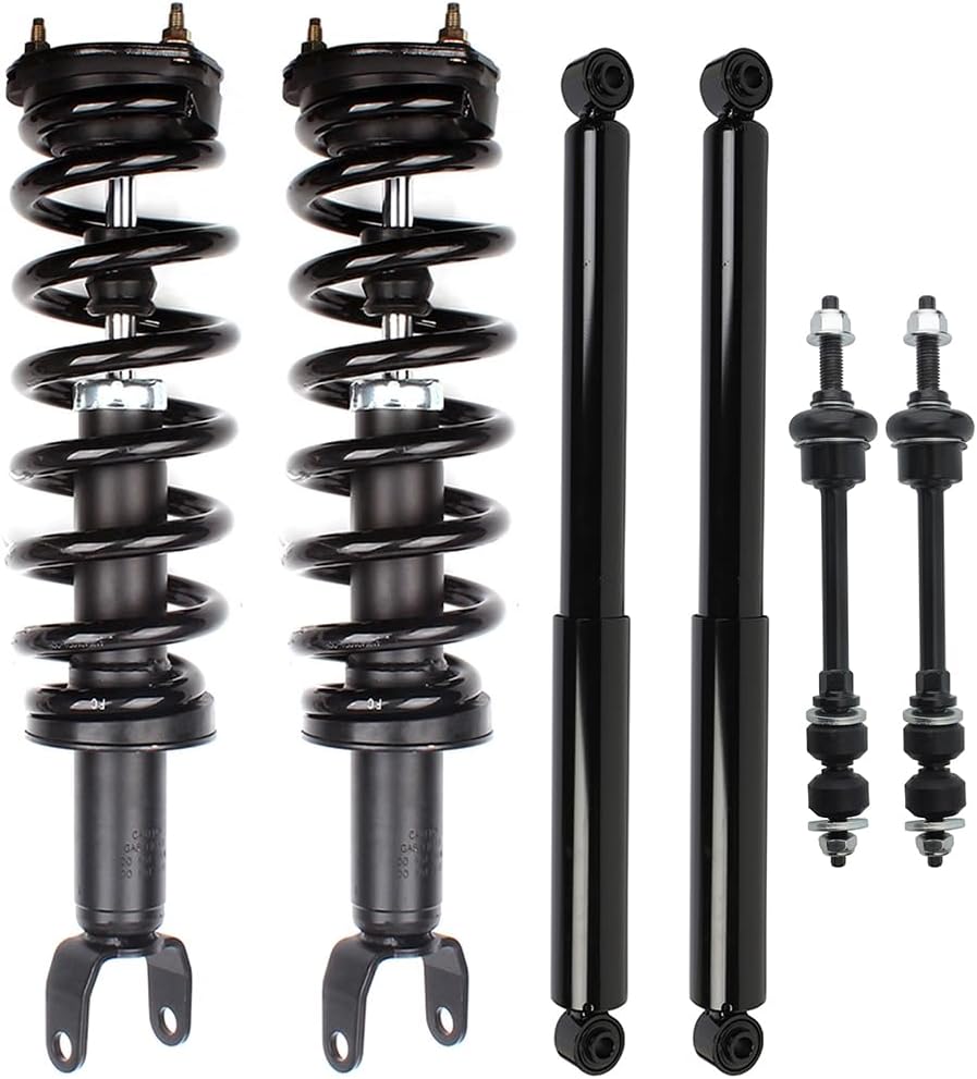 Front Struts Shock Suspension kit for Dodge Ram 1500 2011 2012 2013 2014 2015 2016 2017 2018 for Dodge Ram 1500 Tradesman Standard Cab Shock Absorber kit, 6pcs (4WD, Fits 5-Lug Only)