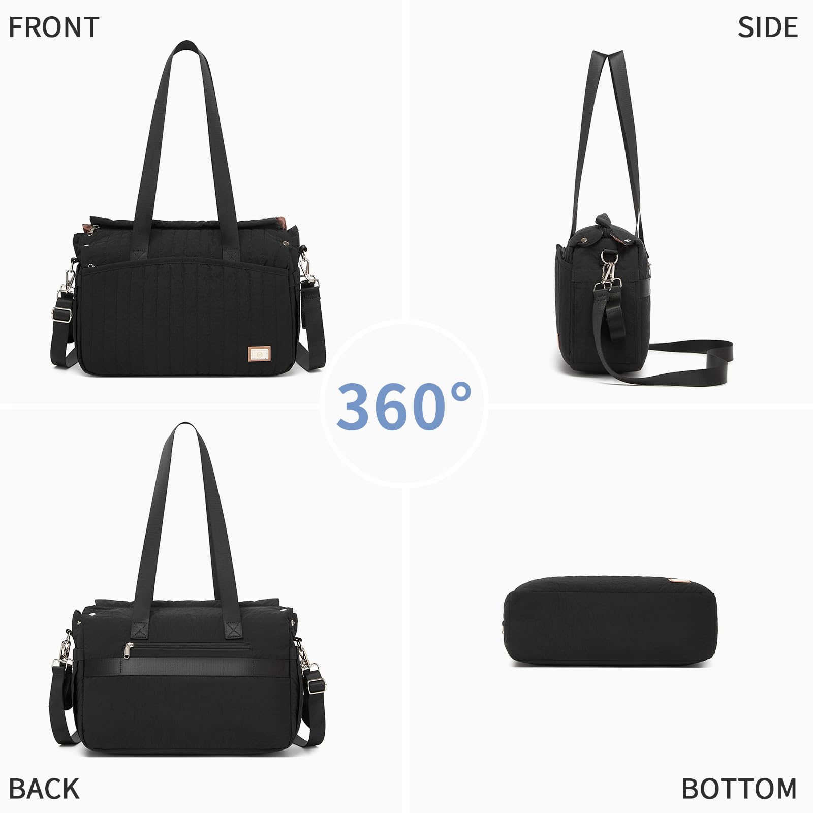 Miss Lulu Sac à Langer Bébé Sac Fourre-tout en Nylon Imperméable pour Maman et Papa, Sacs à Langer à Main Épaule pour Poussette