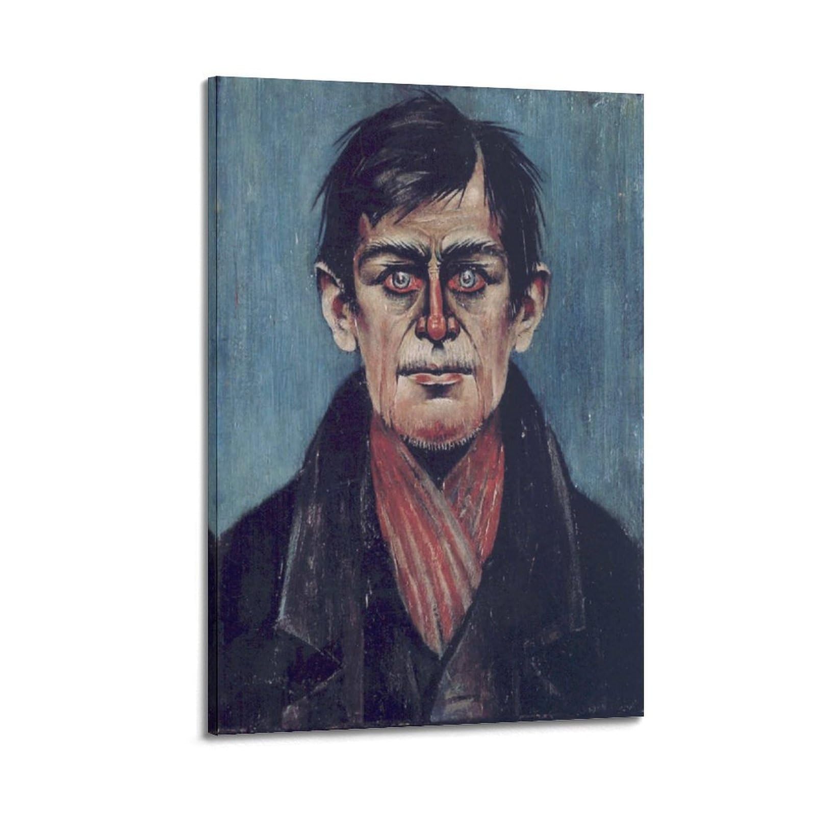 Kangzeng Frame-Style L. S. Lowry Painter Works (Head Of A Man) Art Posters Art Canvas Decor Wall Print Photo Home Modern Decoratives 20X30inch(50X75cm)