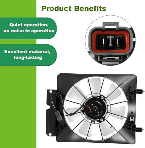 Miniatura 2 de SCITOO Conjunto de ventilador de refrigeración compatible con 2002-2006 para Honda CR-VElement 2.4L