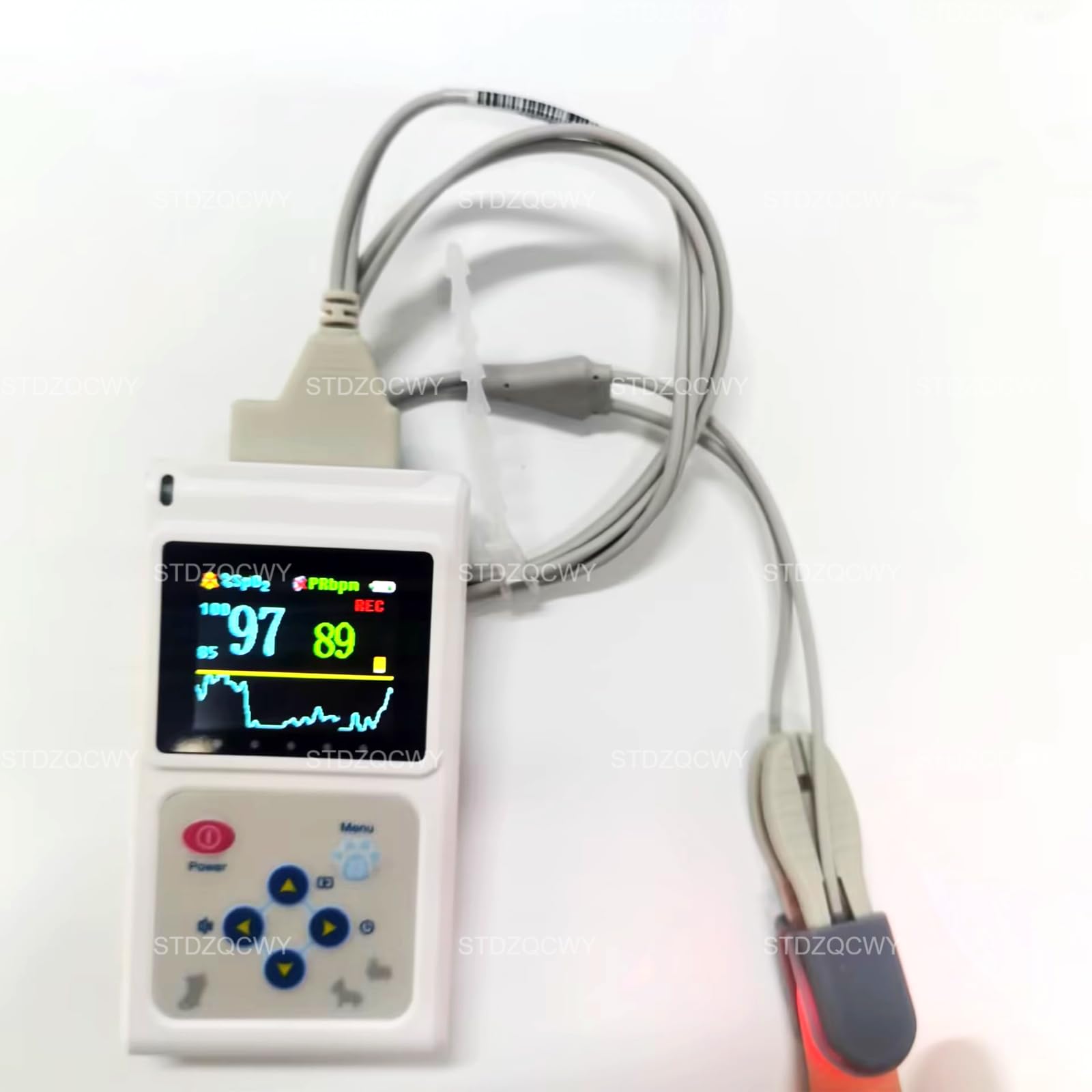 Oxímetro de pulso veterinario de mano, sensor SPO2 para oído/lengua, monitor de frecuencia de pulso con sonda y cable USB, esencial para el cuidado hospitalario de perros, gatos y mascotas