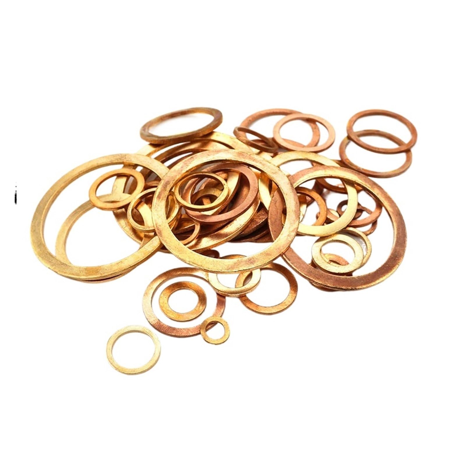 Anello di tenuta in ottone Rondella piatta in ottone M27x35x2 e M30x38x1,5 10 pezzi(4Pcs M27x35x2)