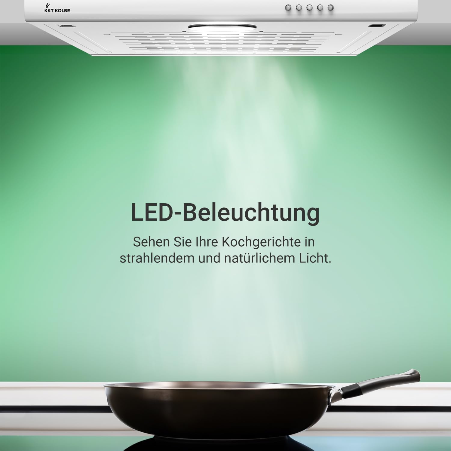 KKT KOLBE Dunstabzugshaube 60 cm Edelstahl Unterbauhaube Abluft Umluft 3 Leistungsstufen LED-Beleuchtung Weiß