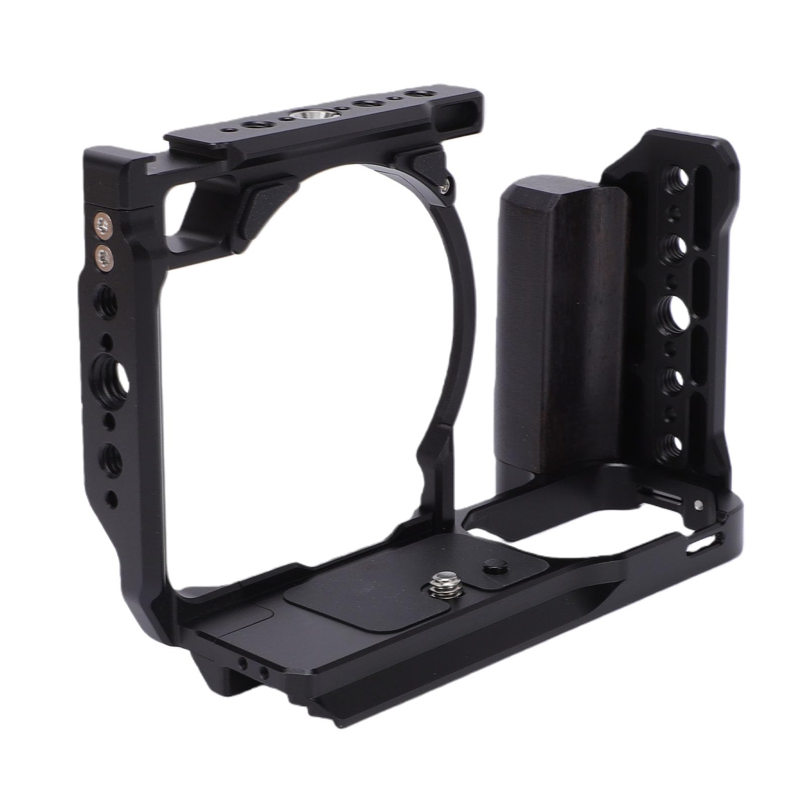 Generic Gabbia di Protezione per Fotocamera in Lega di Alluminio per Impianto di Produzione Video ZR con Supporti Filettati Versatili, Supporto per Slot Arca da 38 Mm per Creatori di Contenuti (BLACK)