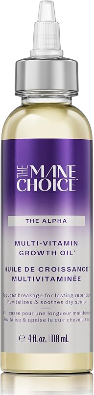 The Mane Choice Alpha Multi-Vitamin Scalp Hair Growth Oil, 4 Fl Oz, 1 Pack, Nourishing Scalp Oil with Biotin, Vitamin C, Rosemary, Rice Extract, Jojoba, Tea Tree & Castor Oil, Lightweight & Non-Greasy | Nourishing scalp oil with biotin, vitamin C, rosemary, rice extract, jojoba, tea tree & castor oil, lightweight & non-greasy