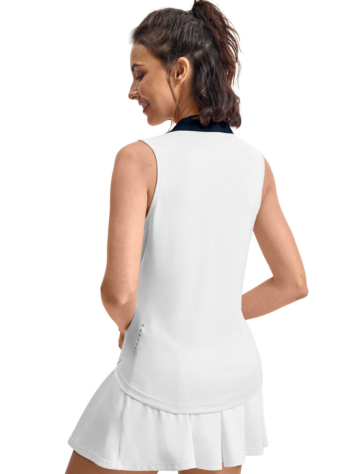 donhobo T-shirt de golf sans manches pour femme - Col en V - Débardeur de tennis - UPF 50+ - Séchage rapide - Léger et respirant - Haut d'été