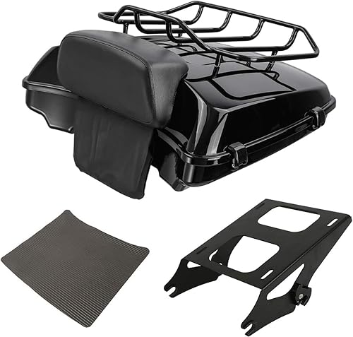 Miniatura 30 de TCMT - Caja de maletero para motocicletas Black Latch Razor con almohadilla de respaldo para Harley Touring 2014-2025 CVO Road King Road Glide