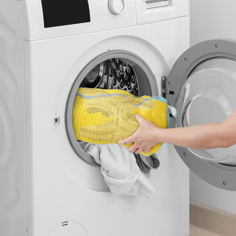 Sacchetto Per Lavatrice Per Scarpe - In Rete Lavabile E Riutilizzabile - Con Cerniera Di Sicurezza - Taglia Universale - Foto 3