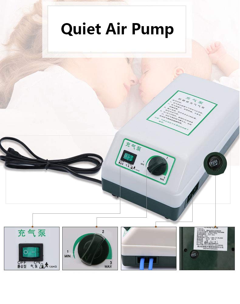 Colchón de presión alterna - Air Topper Pad para Alivio de úlceras por presión y úlceras por presión - Incluye Sistema de Bomba eléctrica