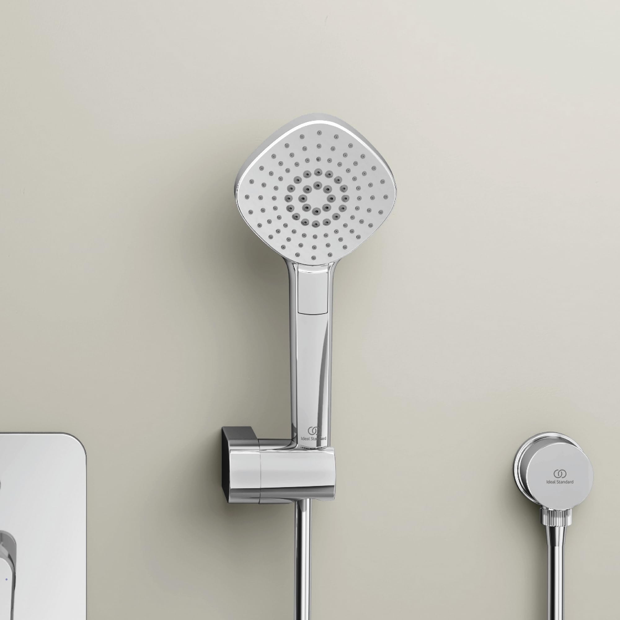Ideal Standard – Doccia a mano Idealrain Evo Diamond, soffione doccia a risparmio idrico, 3 tipi di getto (pioggia, cascata e massaggio), Ø 11,5 cm, cromato
