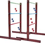 SpeedArmis Ladder Toss Game Set - Retro 35In Rubber Wooden Golf Lawn Sport with 6 Bolo Balls and Carrying Case, Yard Games for Teens Adults Family
