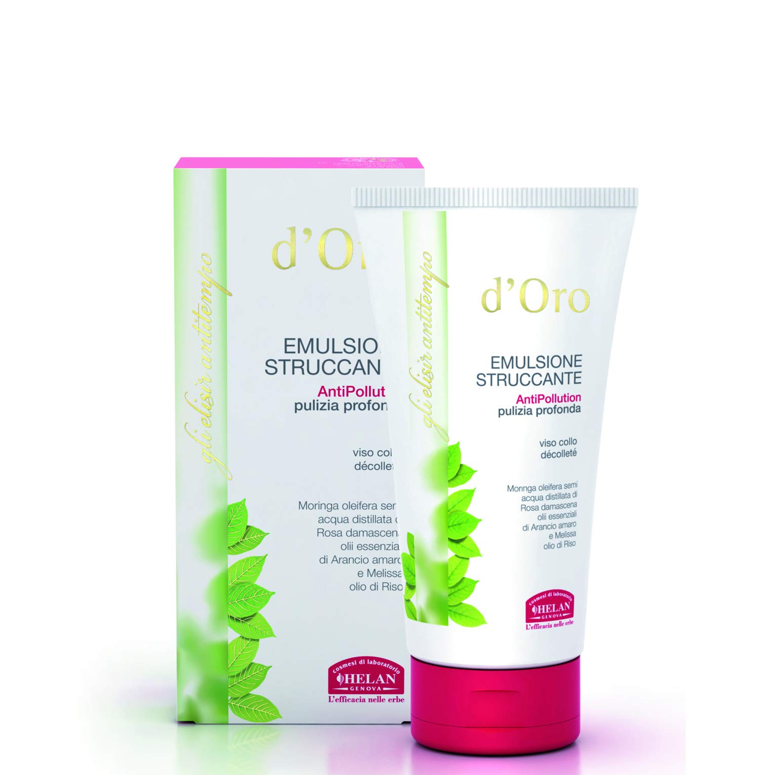 Helan D'Oro - Face Wash & Cleanser to Remove Make Up, Dirt, Smog & Dead Skin Cells - Makeup Remover & Cleansing Emulsion for Skincare with Vegetable Waxes & Essential Oils - Made in Italy, 150 ml