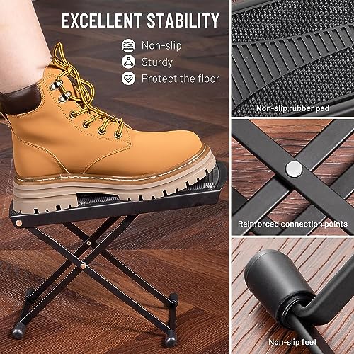 image for CAHAYA Guitar Foot Stool: 6 Position Height Guitar Foot Rest Folding E