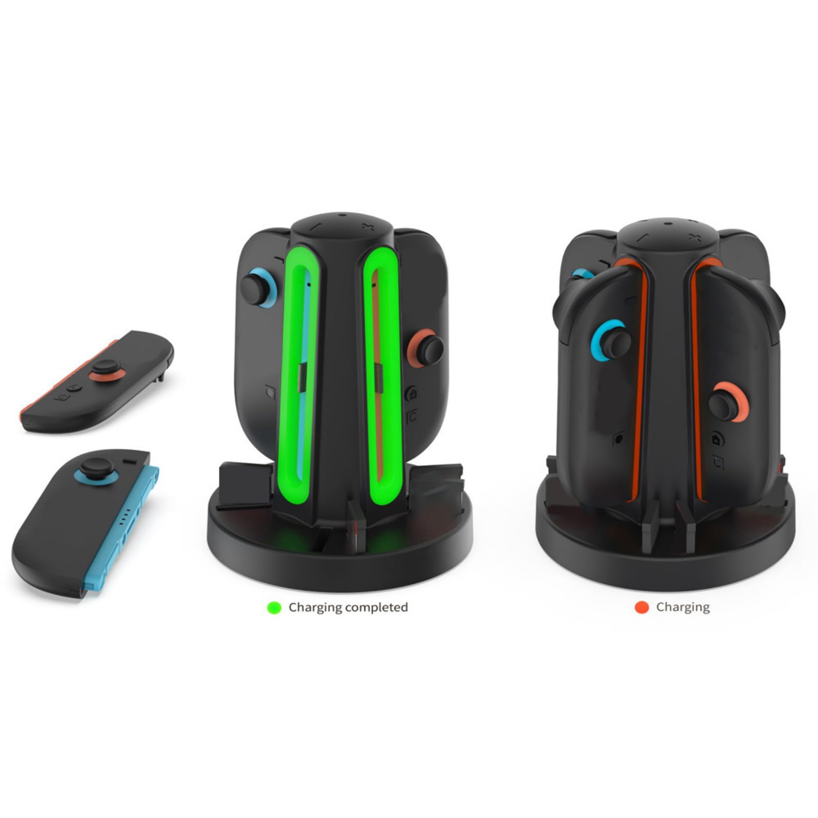 Supporto di ricarica 4 in 1 per controller di gioco Supporto magnetico per stazione di ricarica con luce LED