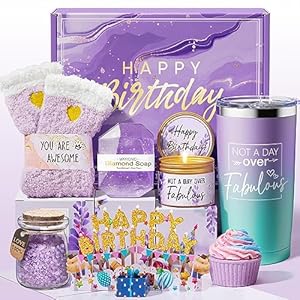 Birthday Gifts for Women Friendship, Lavender Relaxing Spa Gifts Basket Set for Women, Self Care Gifts Unique Happy Birthday Gifts Idea for Mom Her Best Friends Sister Wife Girlfriend Coworker Teacher