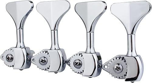 Miniatura 13 de Guyker Cabezal de máquina de bajo (4 para la derecha) - Relación 1:20 Abierto Sintonizadores de ajuste de clavijas de teclas de repuesto para Negro