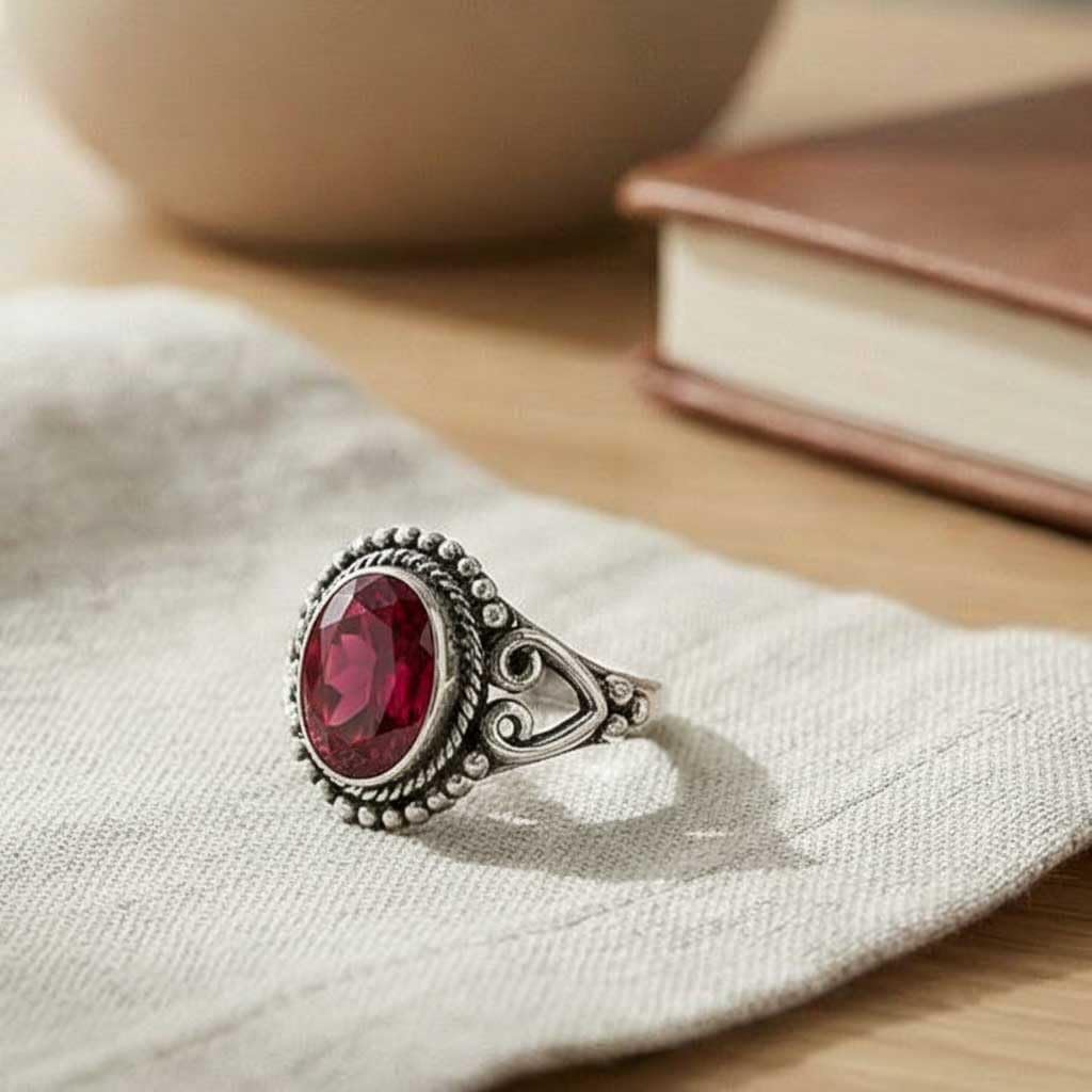 JEWELOPORIUM Natural Gemstone Ring For Women Labradorite, Tiger Eye, Turquoise, Moonstone Oval Boho 925 Sterling Silver Overlay Handmade Jewelry