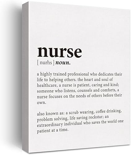Miniatura 1 de LEXSIVO Lienzo impreso con definición de enfermera, arte de pared, decoración de oficina de enfermera, pintura moderna con cita de enfermera, 12 x