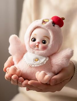 6 Inch Porcelain Doll with Cotton Body, Small Collectible Dolls | Hand-painted porcelain face doll for shelf & desk decor, aesthetic home display, collectors & unique birthday gift