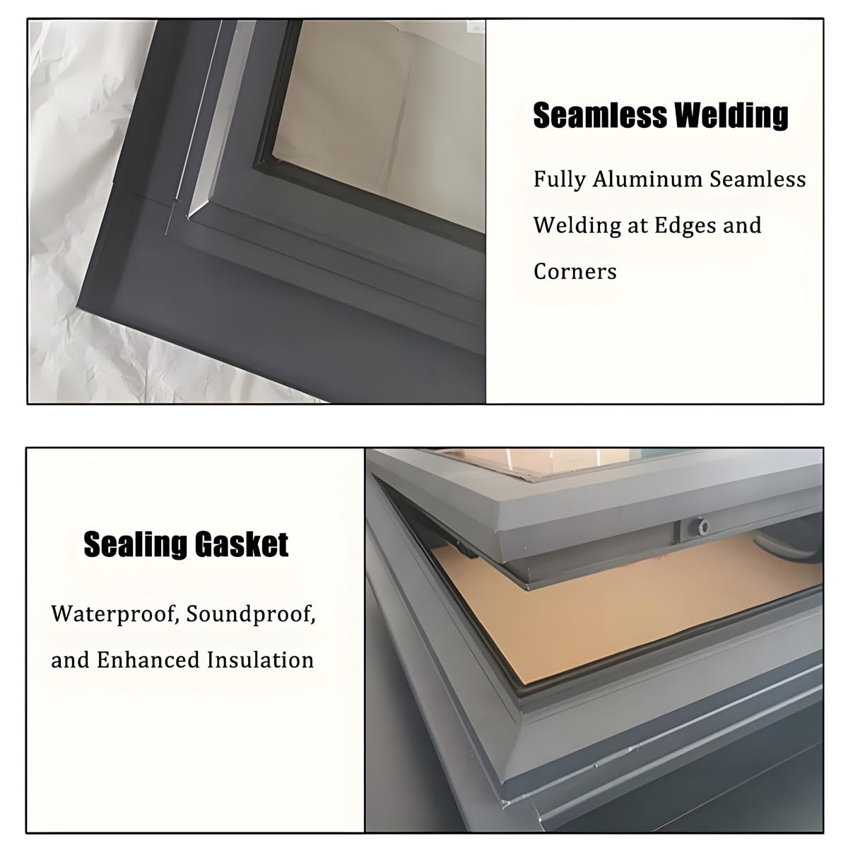 Genérico Claraboyas para Techo - Ventanas de Techo de Vidrio Templado de Doble Capa, Cubierta de Aluminio para Garaje, sótano, buhardilla y Cuarto Oscuro (40 x 15) - Mejora la iluminación Natural
