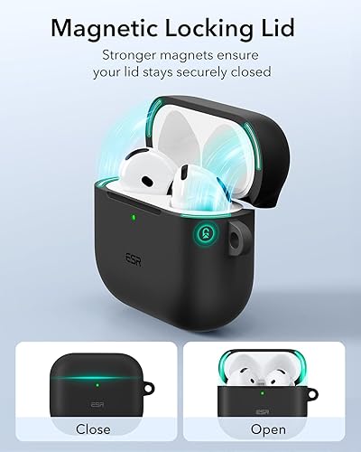 Miniatura 3 de ESR for AirPods 4 Case (HaloLock), Compatible with AirPods 4th Generation Case (2024) (USB-C), Compatible with MagSafe, Full Drop Protection Cover