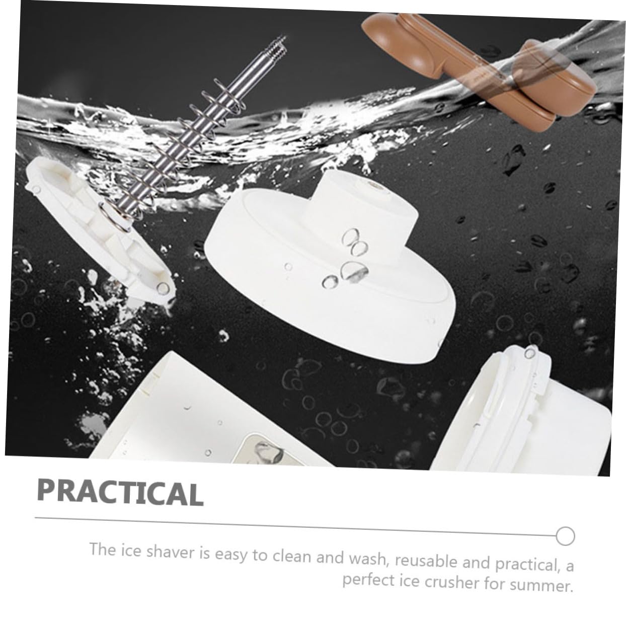 JECOMPRIS Hand Crank Ice Crusher Machine Portable Manual Ice Shaver for Home Bars and Cafes for Summer Drinks and Desserts present for Special Occasions