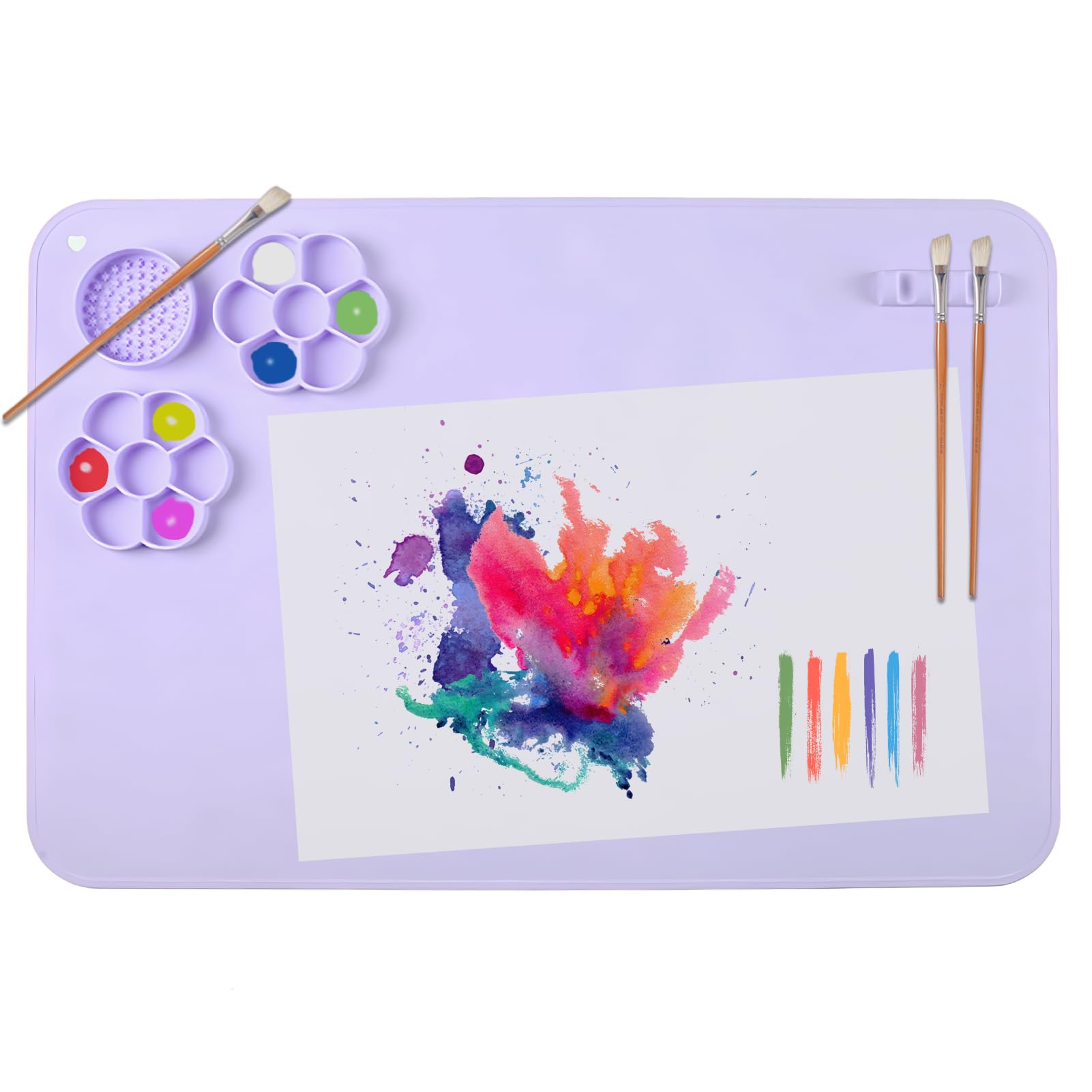 – SOQKEEN Silicone Craft Mat, 24"x16", Non-Stick Art Mat for Painting, Watercolour, Cutting, Clay & DIY Projects