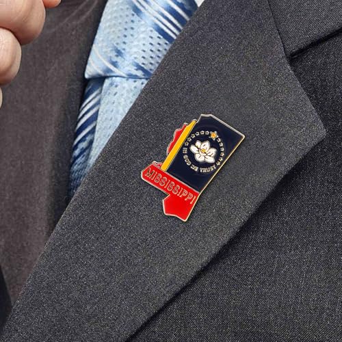 Image of State Shaped Map Lapel Metal Pin Enamel Brooch Keepsake Beautifully Designed for Backpack Hat