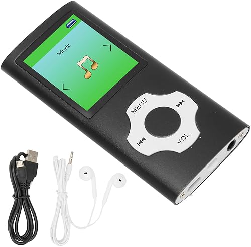 Reproductor de MP3, reproductor de música MP3 con tarjeta SD de memoria de 32 GB, pantalla LCD digital clásica delgada de 1.8 pulgadas, reproductor