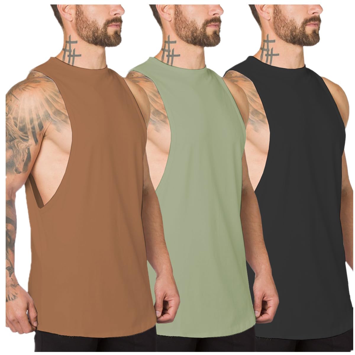 Muscle Killer Men's Muscle Cut Off Gym Workout Stringer Tank Tops Bodybuilding Fitness T-Shirts 1/2/3 Pack