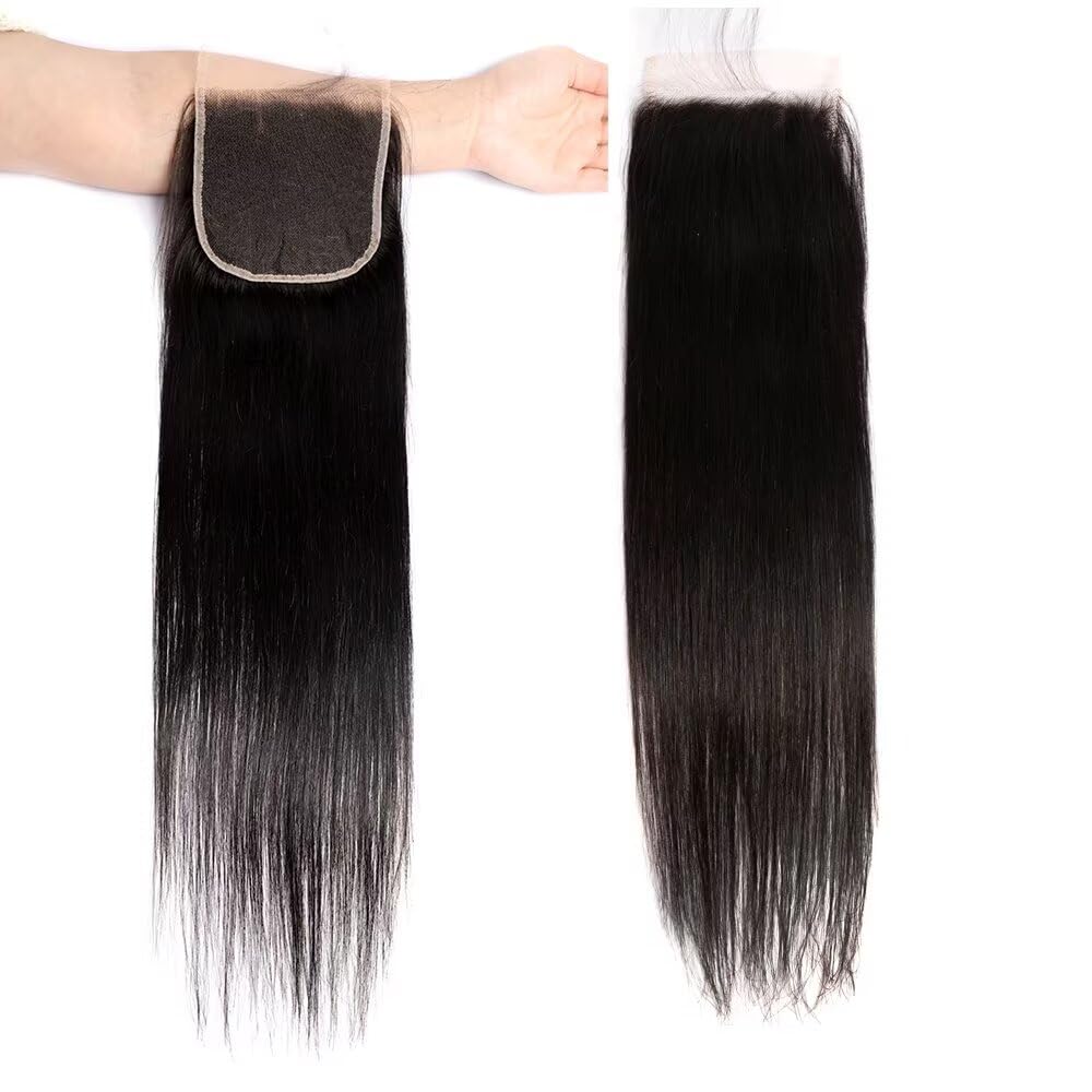 PERISMODA 5x5 HD Lace Closure Only Pre Plucked Natural Hairline Straight Wave Human Hair Invisible Lace Closure Bleached Knots 18 Inch - Image 2